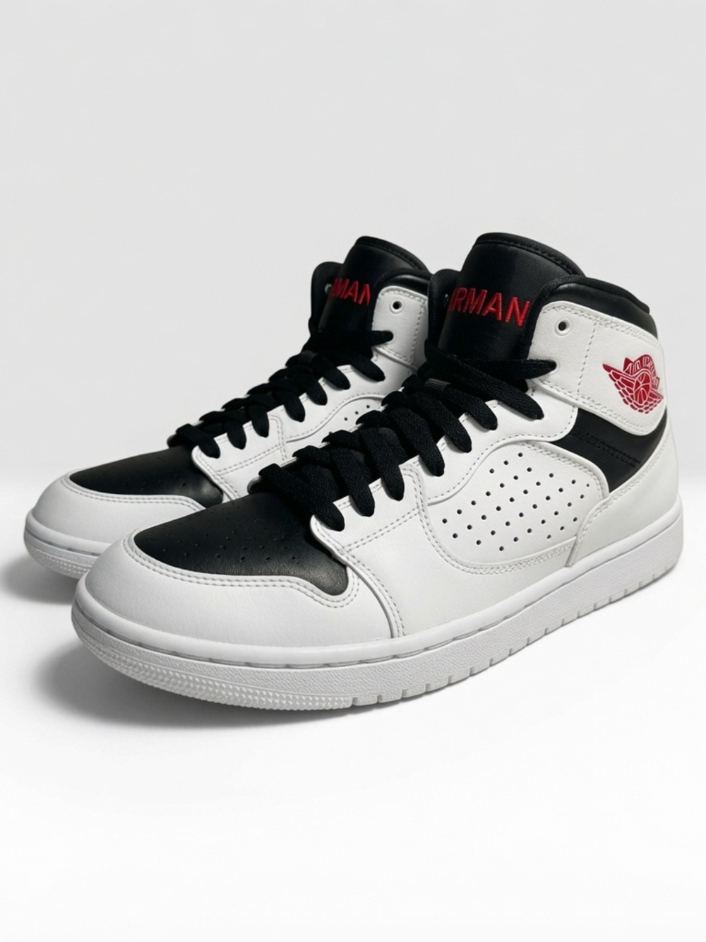 Jordan Men’s High-Top Sneakers — White, Black & Red